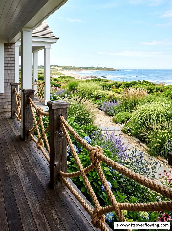 Rope Porch Railings - 25 front porch ideas with coastal style
