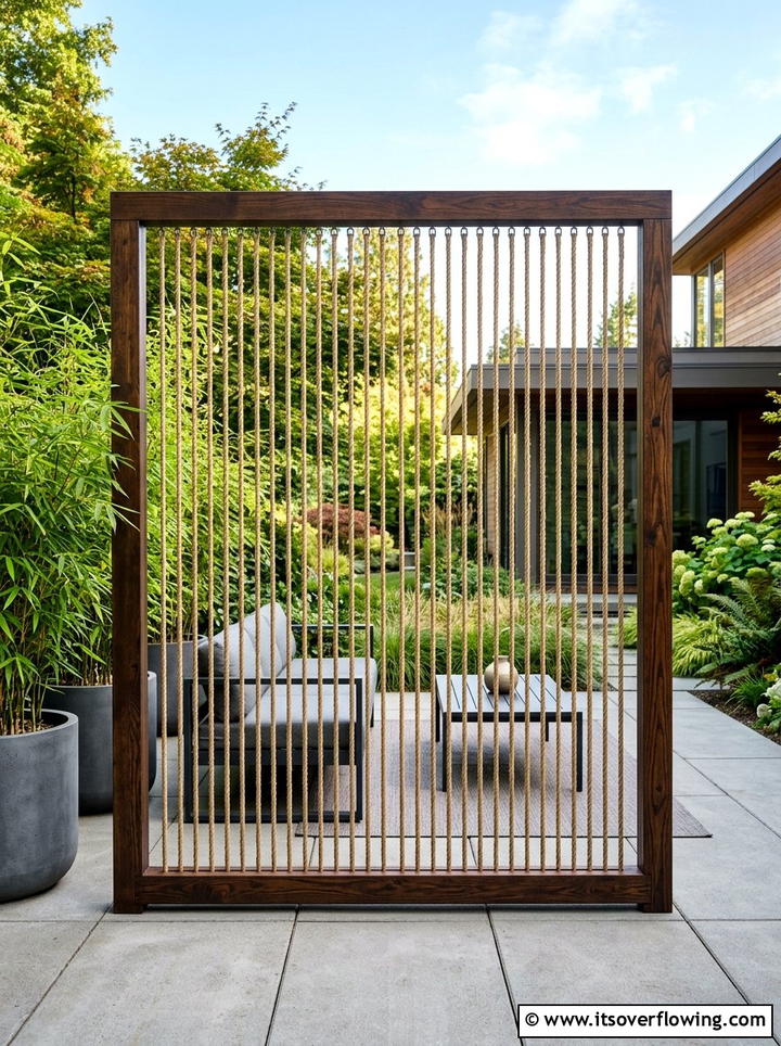 Rope Privacy Wall - 25 garden ideas with rope projects