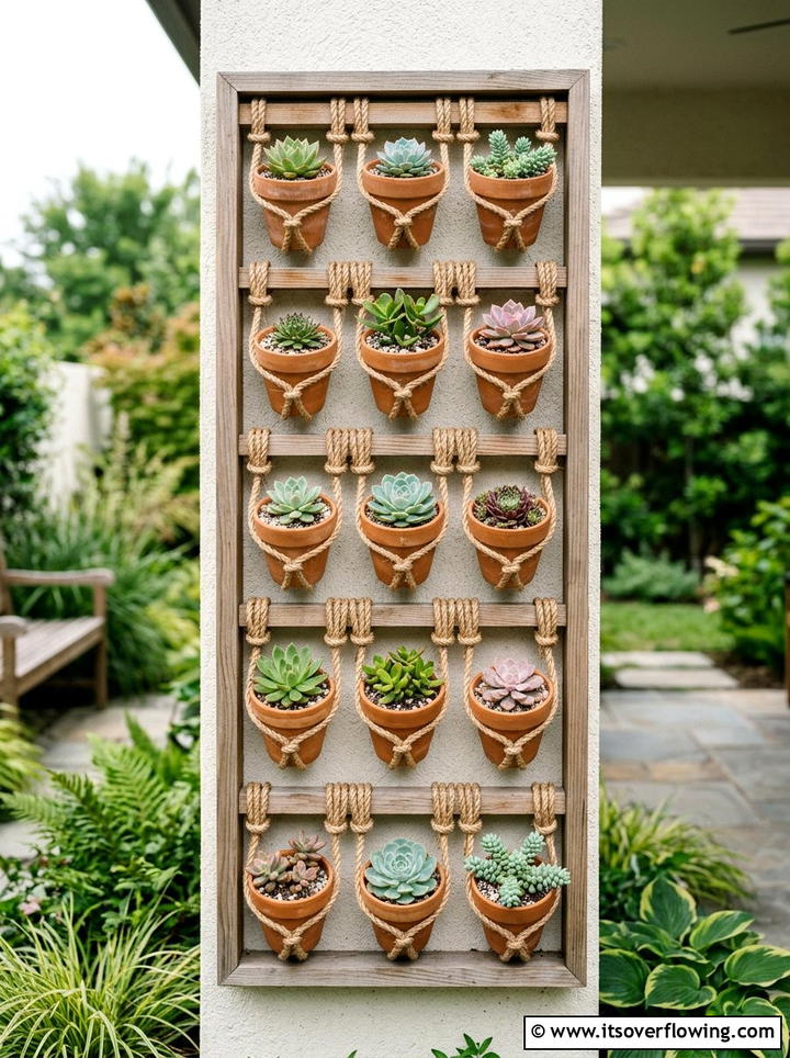 Rope Vertical Garden - 25 garden ideas with rope projects