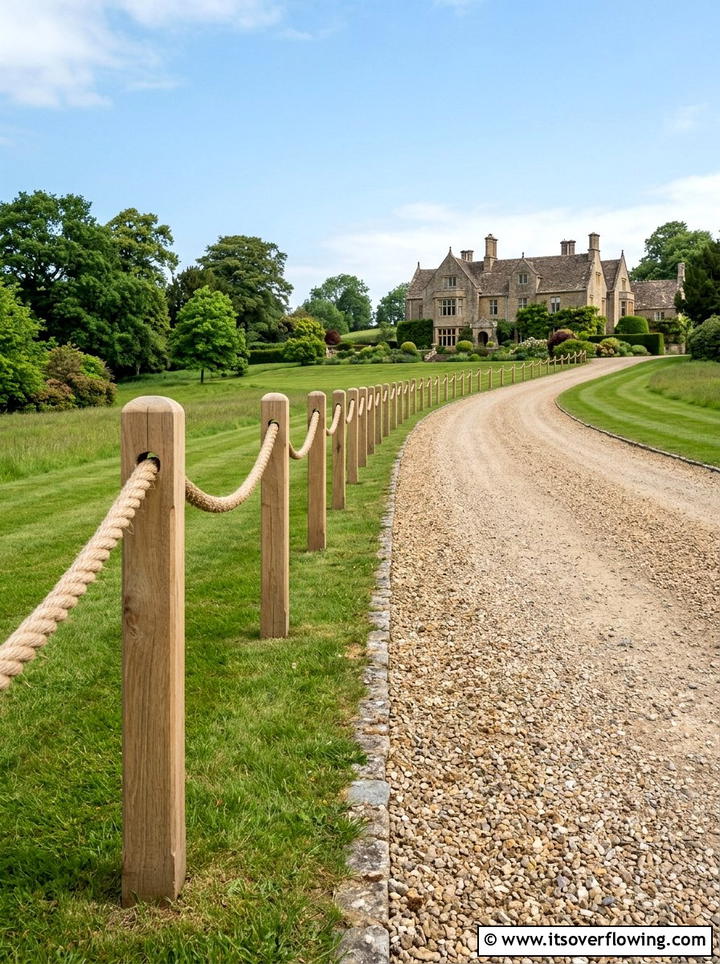 Rope Walkway Border - 25 garden ideas with rope projects