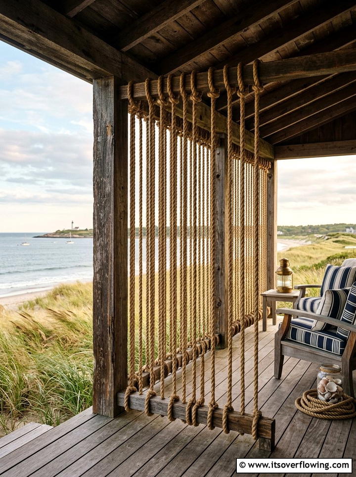 Rope Wall Divider - 25 reusing old things ideas for privacy screens
