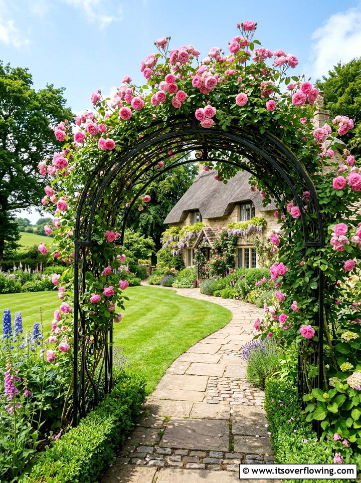 Rose Arch Walkway - 25 garden ideas with roses