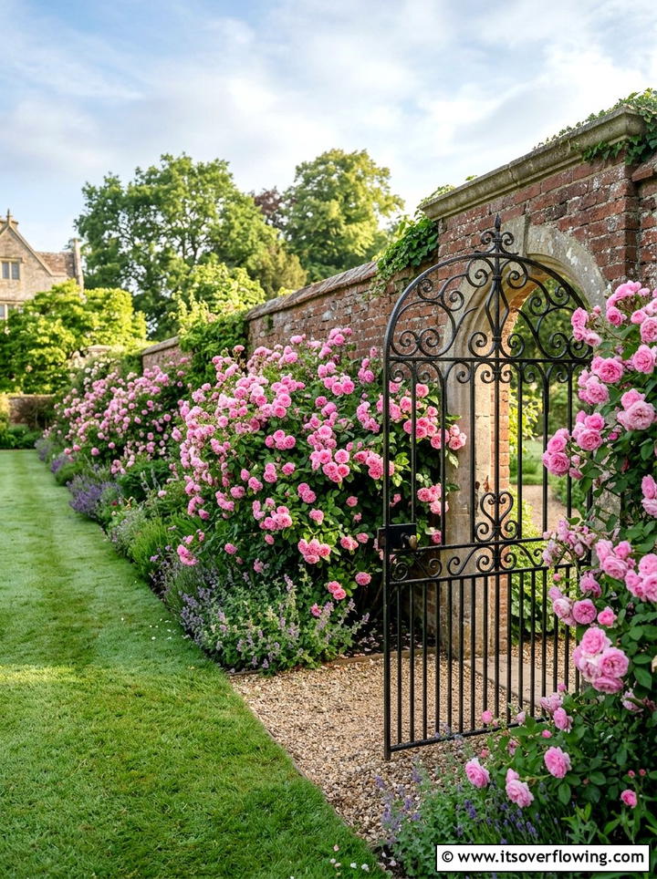 Rose Bush Lining - 25 backyard ideas with border plants
