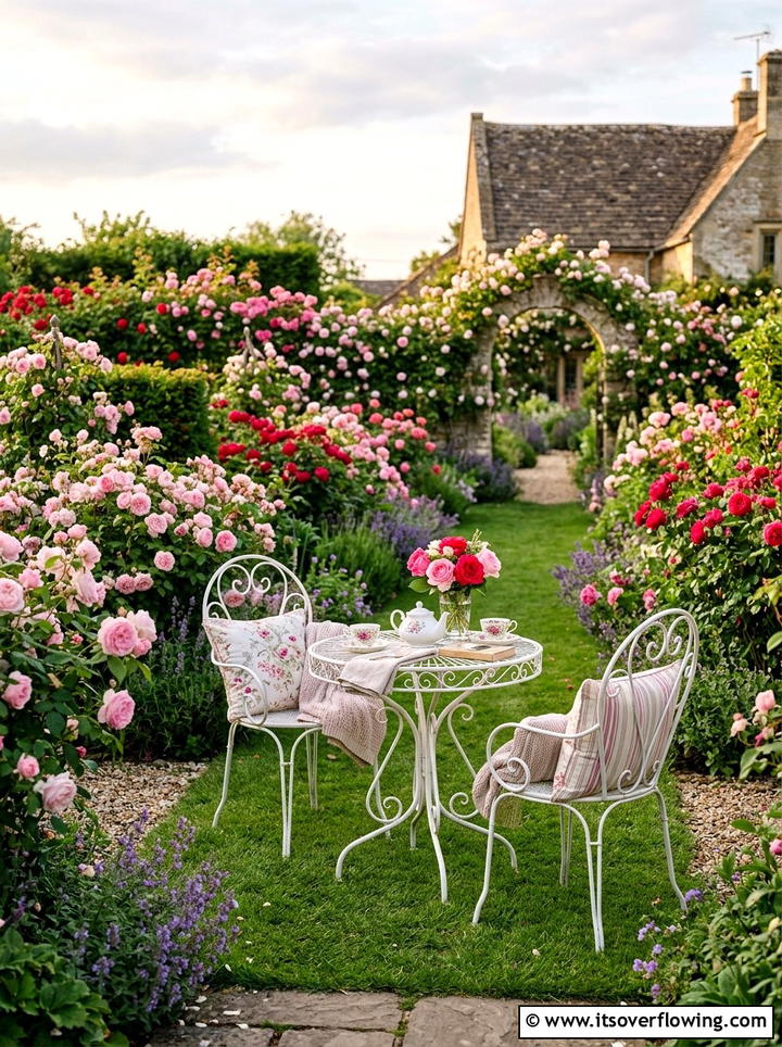 Rose Garden Bistro Set - 25 garden decor ideas with bistro sets