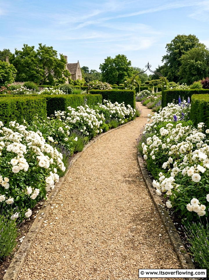 Rose Garden Gravel Path - 25 garden ideas with roses