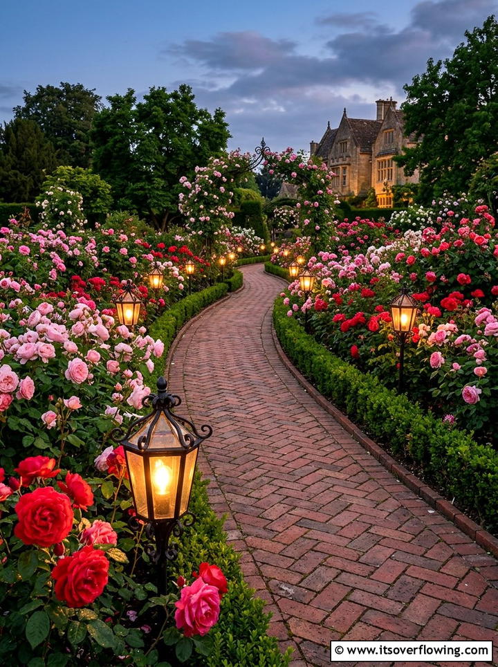Rose Garden Walkway Lights - 25 garden design ideas with lighting plans