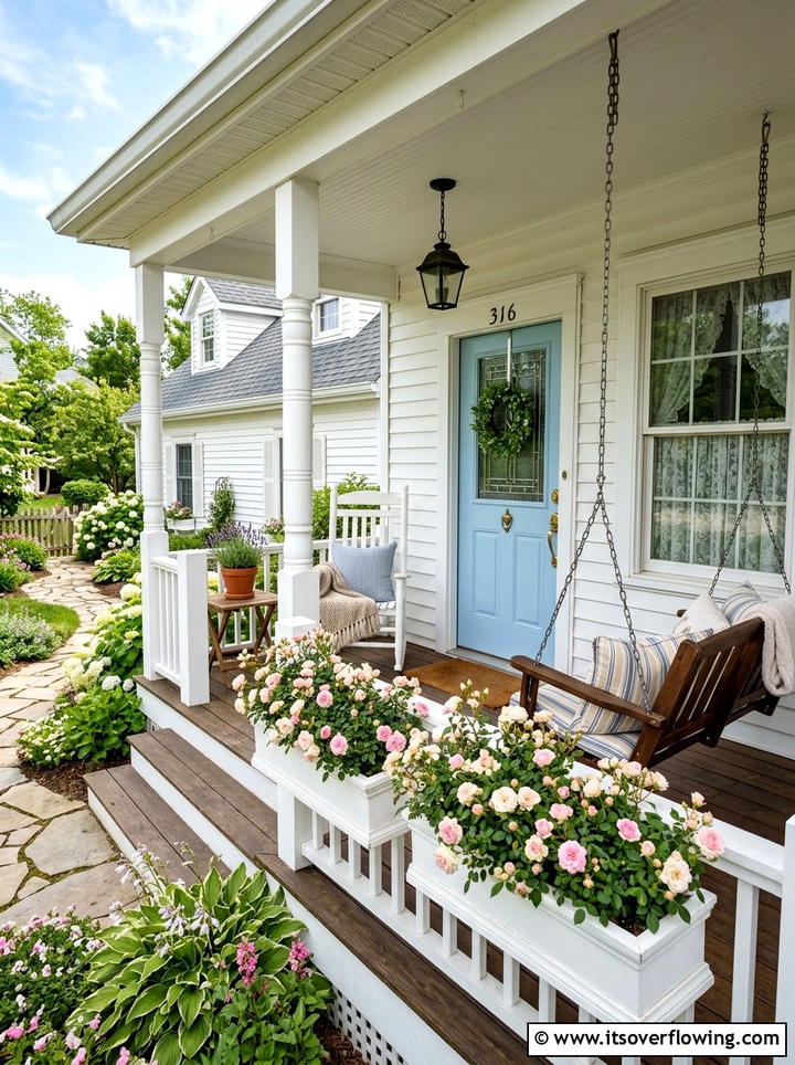 Rose porch garden - 25 front porch ideas with cat safe plants