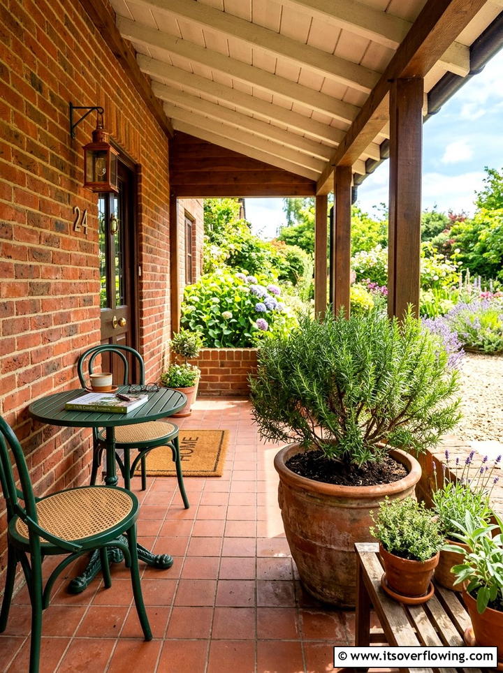 Rosemary Bush In Herb Garden Style - 25 front porch ideas with low maintenance plants
