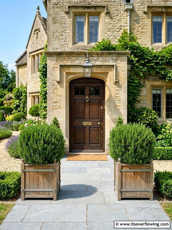 Rosemary Shrub Containers - 25 front porch ideas with edible plants