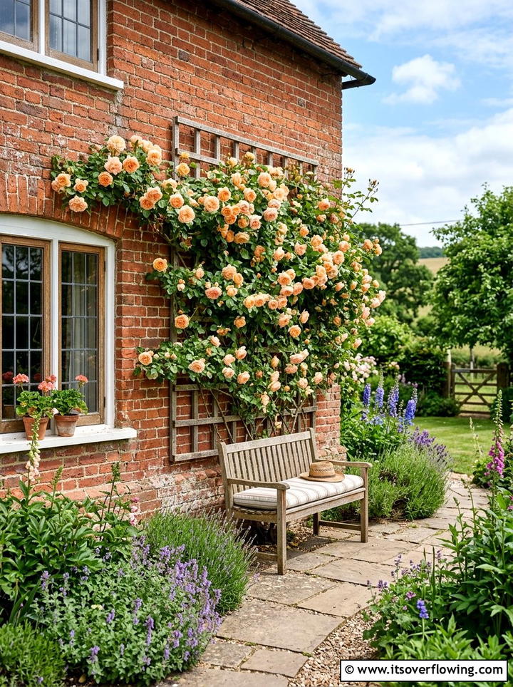 Roses On Brick Wall - 25 garden ideas with roses