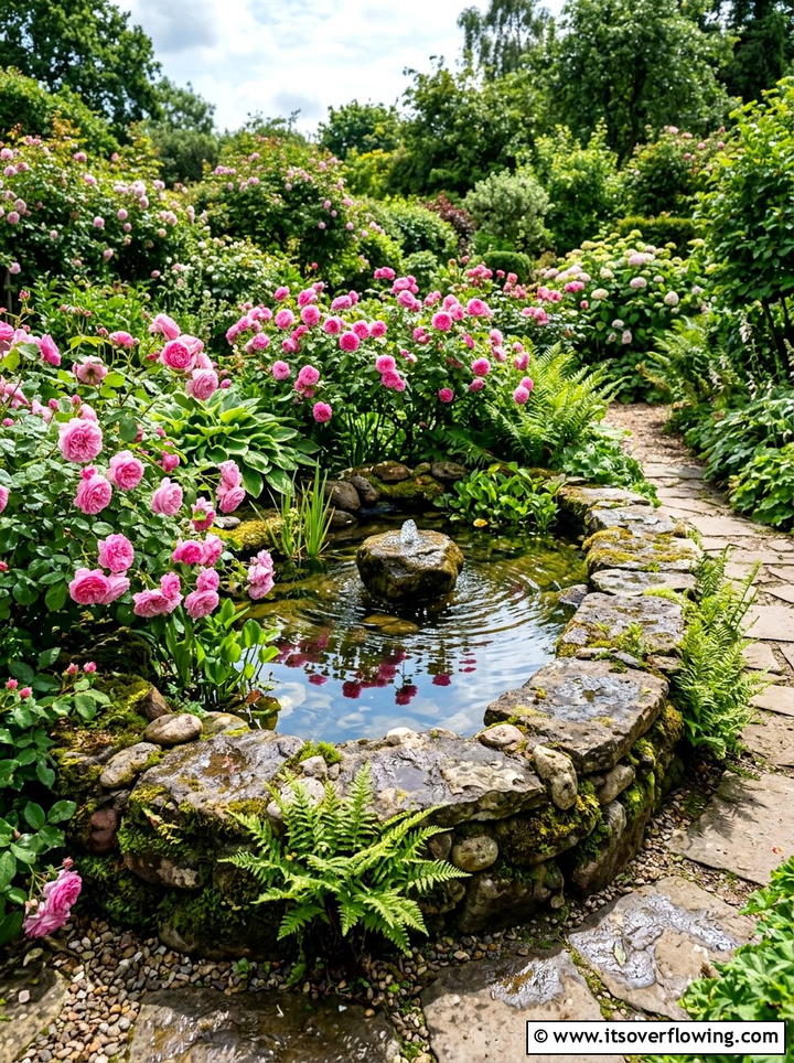 Roses With Water Feature - 25 garden ideas with roses