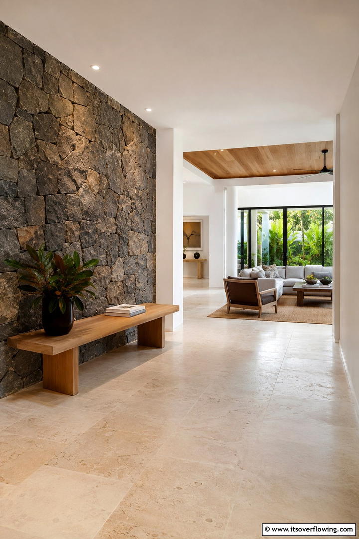Rough Hewn Stone Accents - 30 Rustic Interior Design Ideas for Cozy Living Spaces