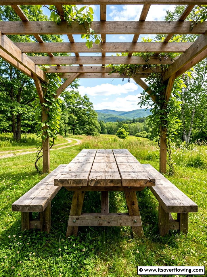 Rough Sawn Picnic Table - 25 garden ideas for rustic style