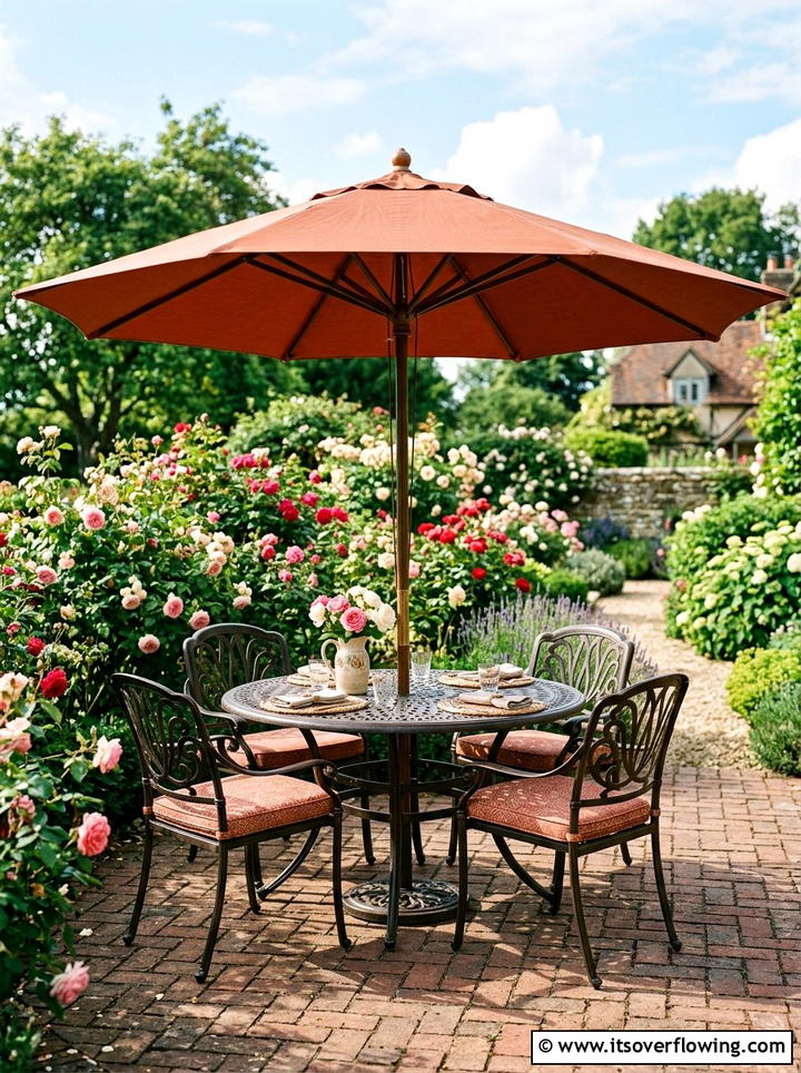 Round Patio Umbrella - 25 backyard ideas with umbrellas