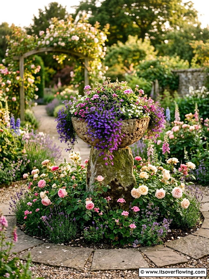Round hypertufa bowl - 25 garden ideas with hypertufa planters