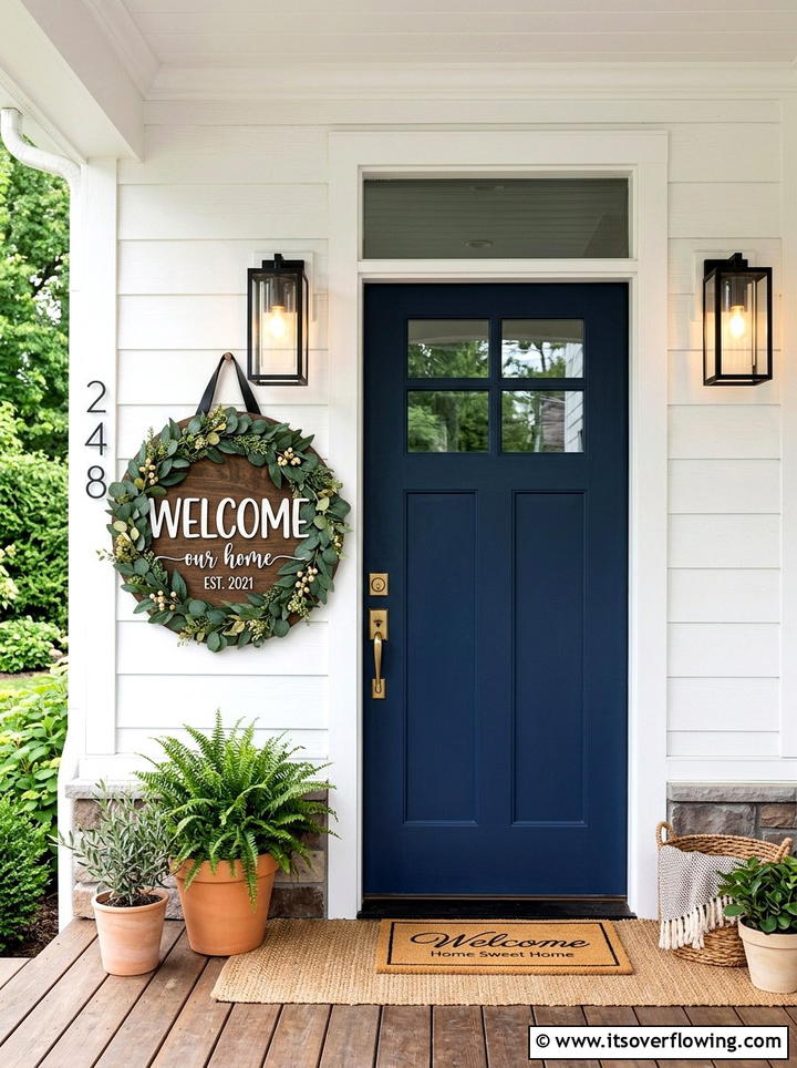 Round wood porch sign - 25 front porch ideas with signs and quotes