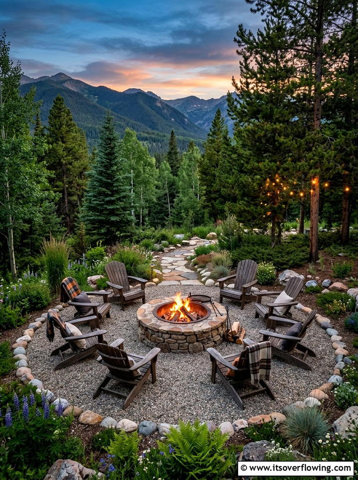 Rounded fire pit area - 25 garden design ideas with curves