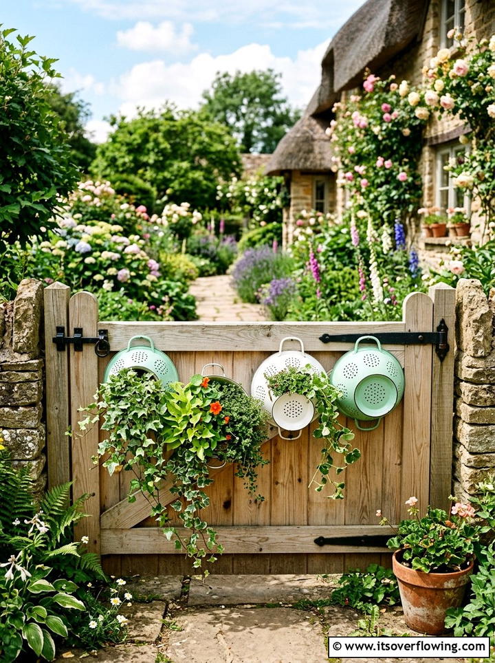 Rubber Boot Gate Planter - 25 reusing old things ideas for gate decor