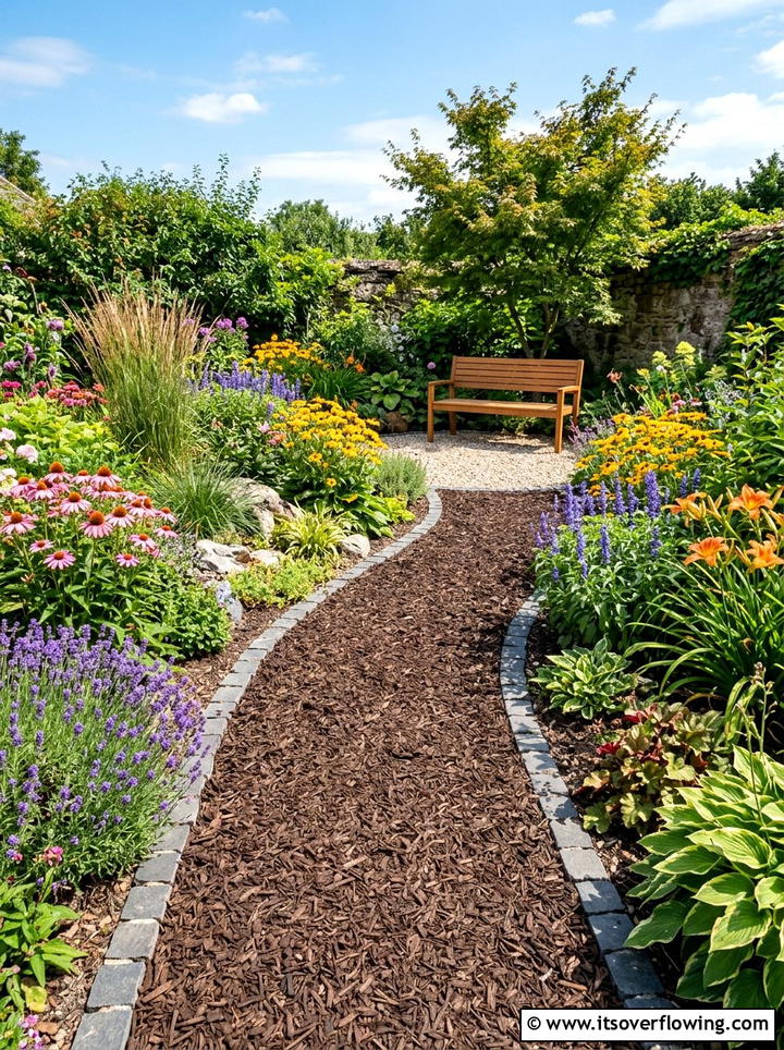 Rubber Mulch Pathway - 25 garden ideas with mulch