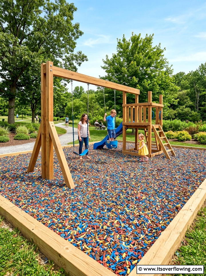 Rubber Mulch Play Area - 25 cheap garden ideas with mulch
