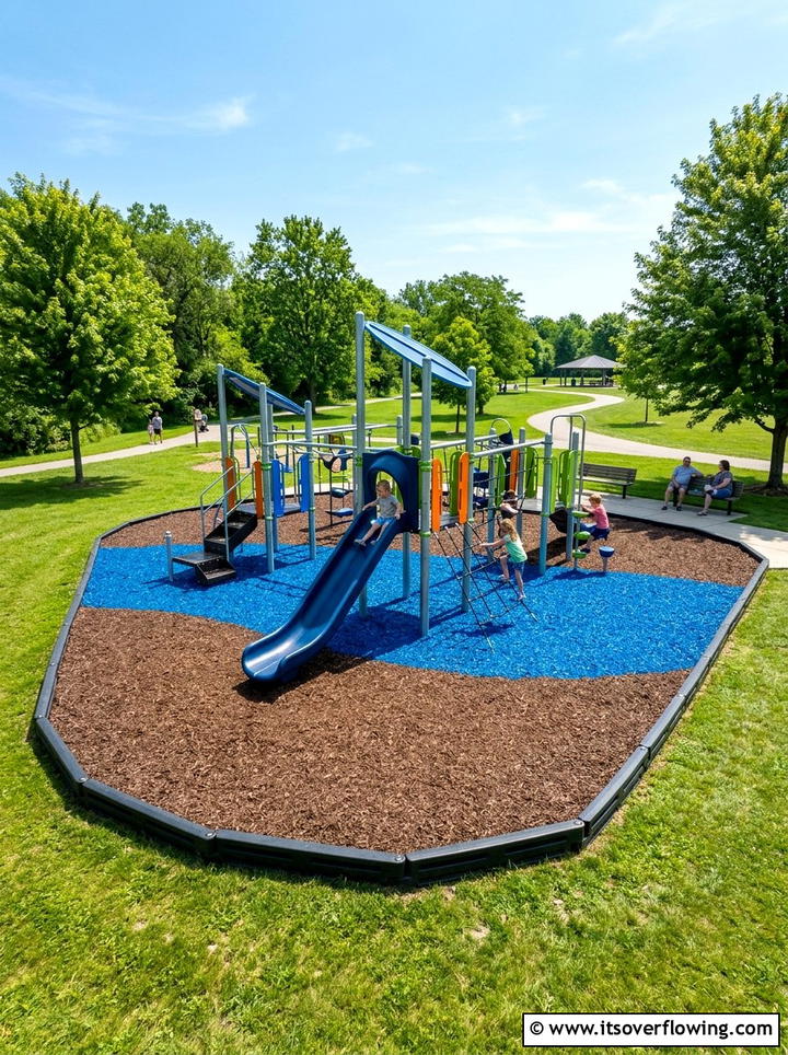 Rubber Mulch Playground - 25 cheap garden ideas with no grass landscaping