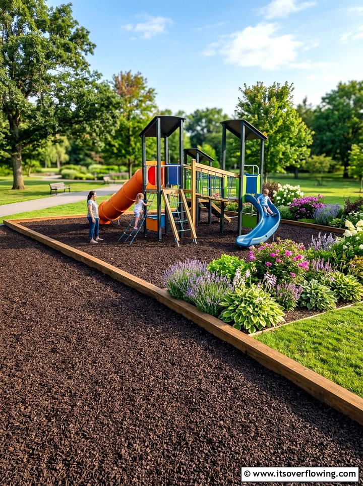 Rubber Mulch Playground - 25 backyard ideas with play area