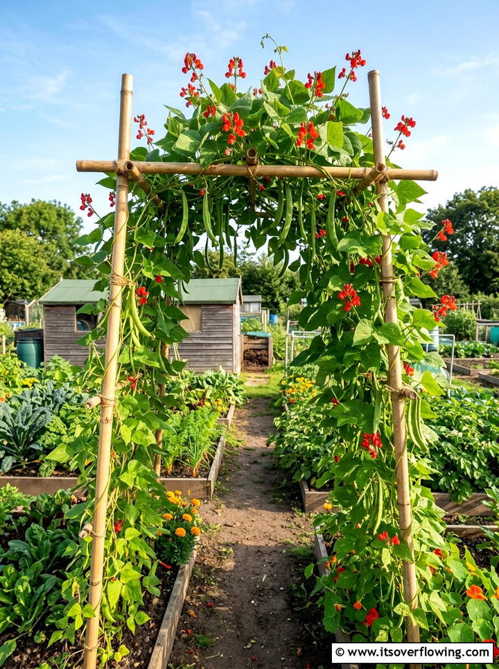 Runner Bean Edible Arch - 25 creative garden ideas with archway flowers