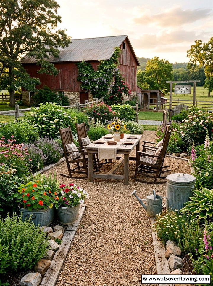 Rustic Barnyard Style Garden - 25 garden ideas for outdoor entertaining