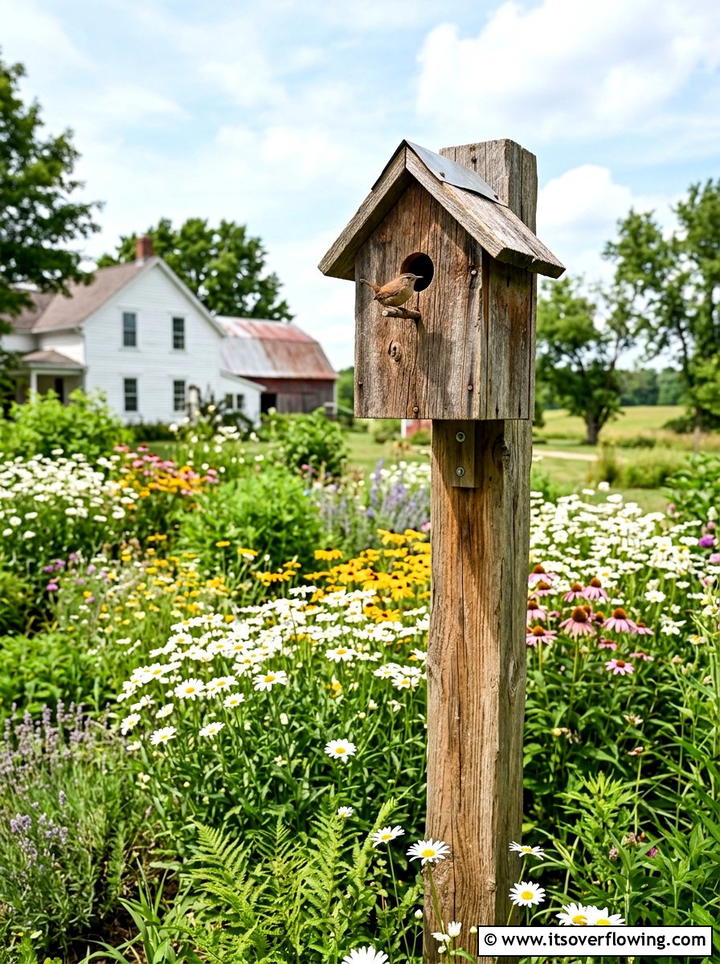 Rustic Birdhouse From Scrap Wood - 25 reusing old things ideas for farmhouse garden look