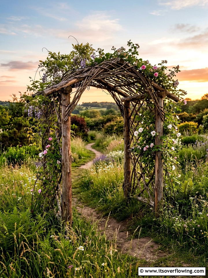 Rustic Branch Arbor - 25 garden ideas with arbors