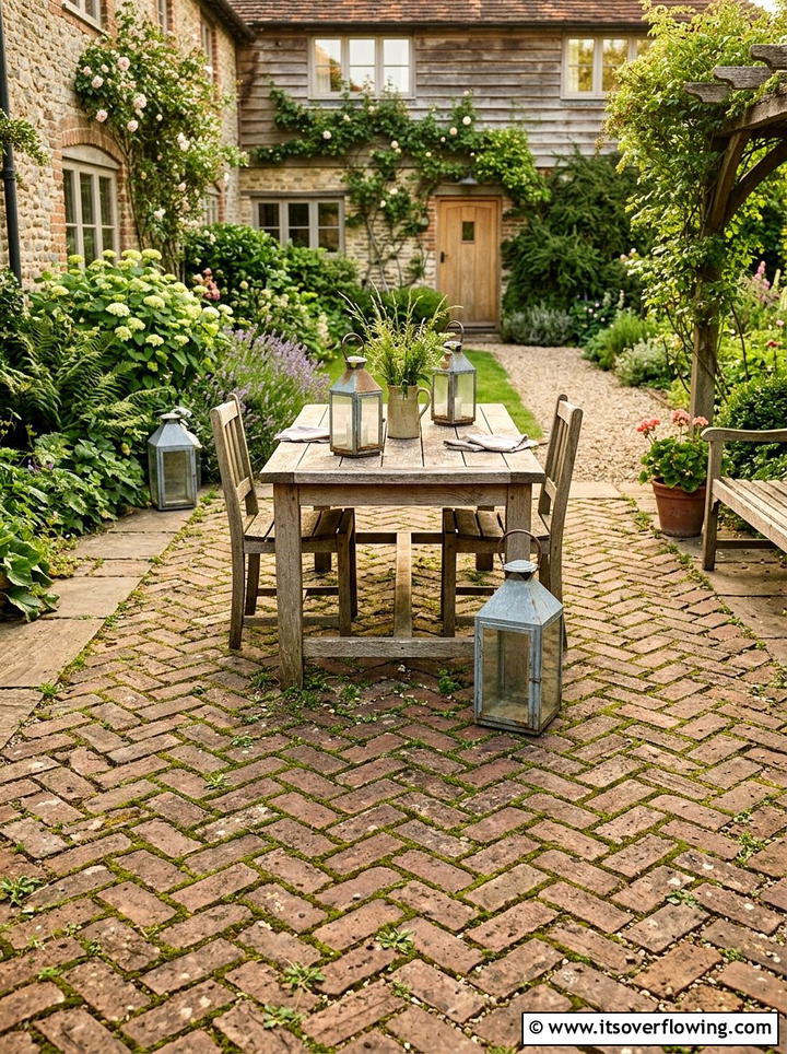 Rustic Brick Patio - 25 backyard ideas with brick patio