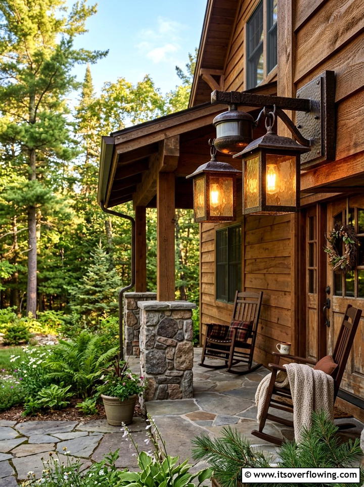 Rustic Bronze Motion Light - 25 front porch ideas with motion lights