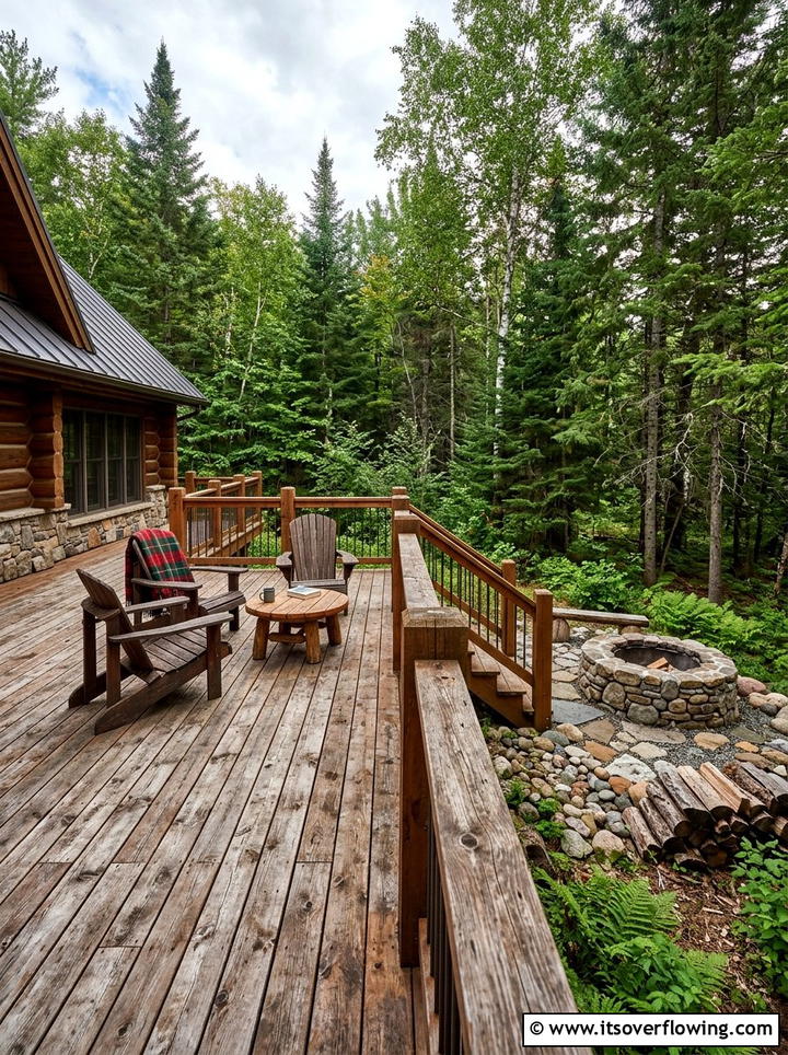 Rustic Cedar Deck - 25 backyard ideas with wood deck