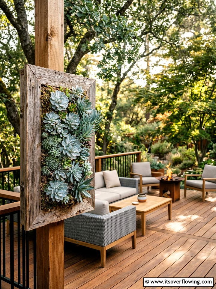 Rustic Cedar Succulent Frame - 25 garden ideas with succulent frames