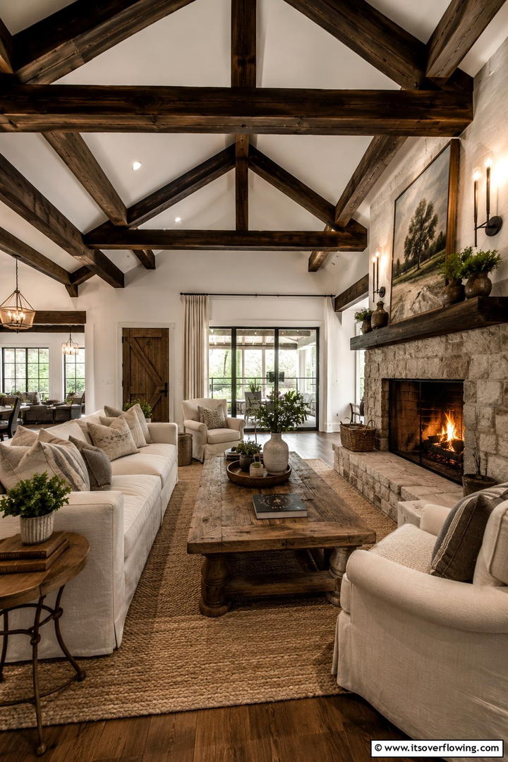 Rustic Charm with Exposed Beams - 30 Vaulted Ceiling Ideas with Beams for Dramatic Room Designs