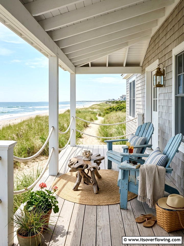 Rustic Coastal Porch - 25 front porch ideas with rustic style