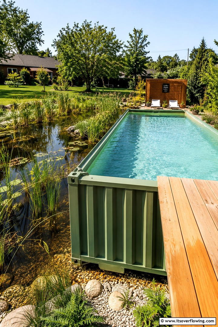 Rustic Container Getaway - 30 Shipping Container Pool Ideas for Modern Backyards