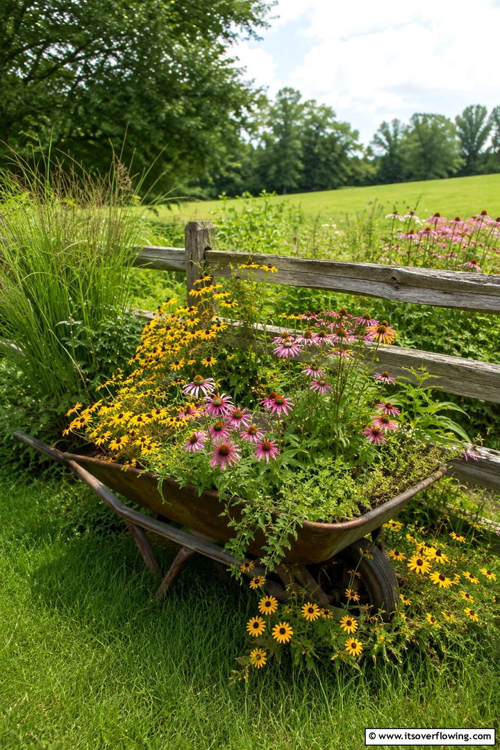 Rustic Country Charm - 30 Perennial Flower Bed Ideas for Year-Round Blooms