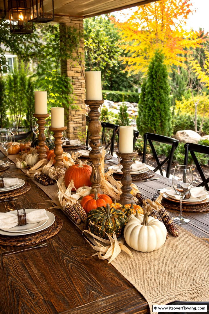 Rustic Dining Table Harvest Scene - 50 Fall Decor Ideas for A Cozy Seasonal Refresh at Home