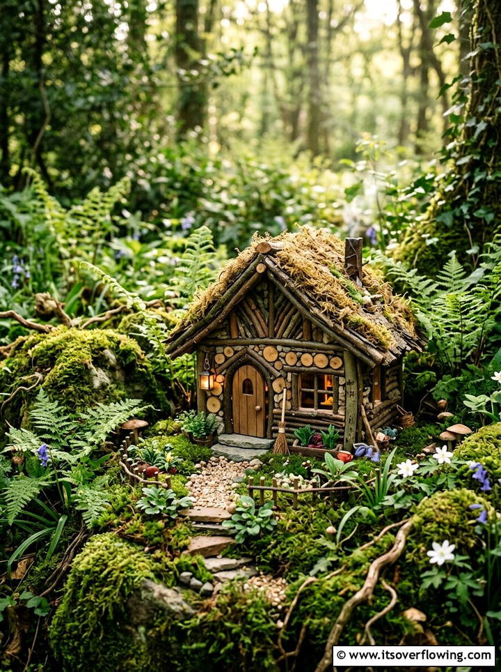 Rustic Fairy House - 25 recycled garden ideas with branch cuttings