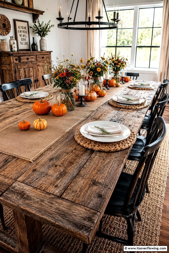 Rustic Farmhouse Table Settings - 50 Fall Table Decor Ideas Roundup- Seasonal Styling