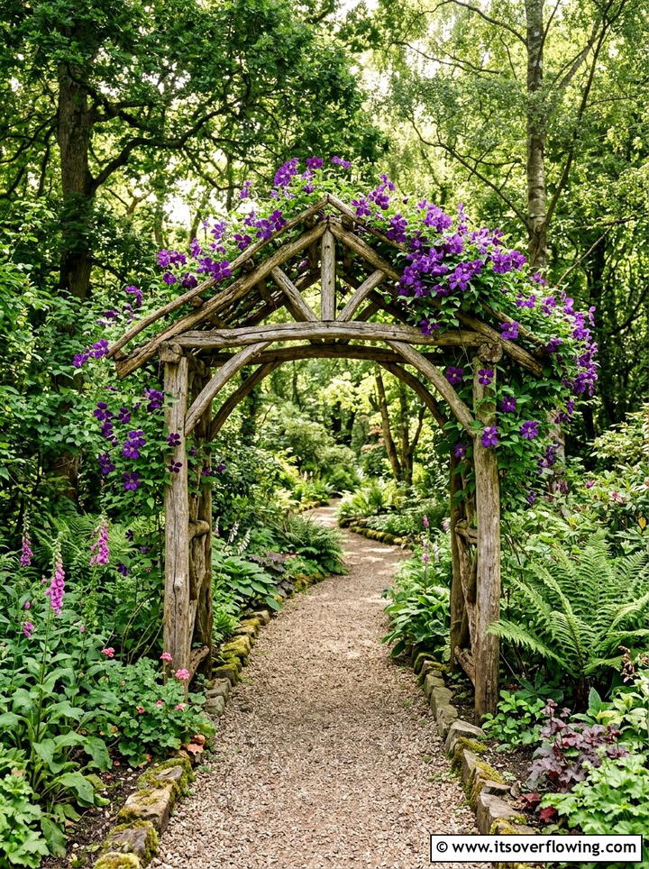 Rustic Garden Arch - 25 recycled garden ideas with branch cuttings