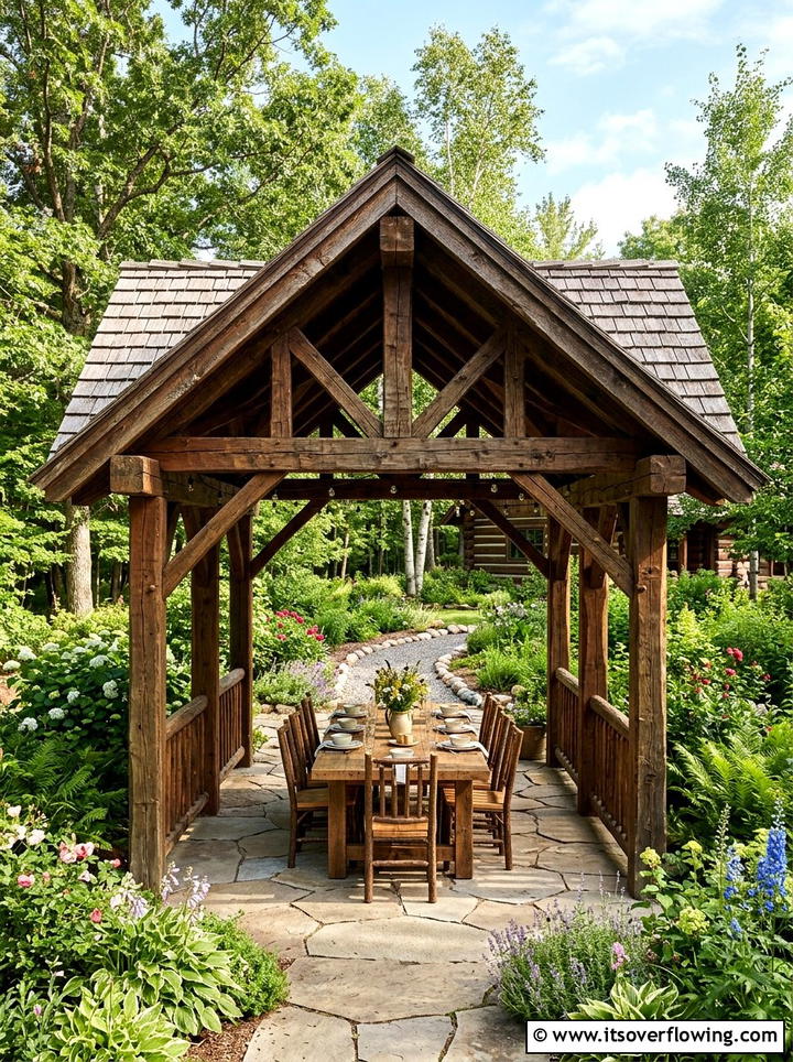 Rustic Gazebo Structure - 25 creative garden ideas with rustic charm