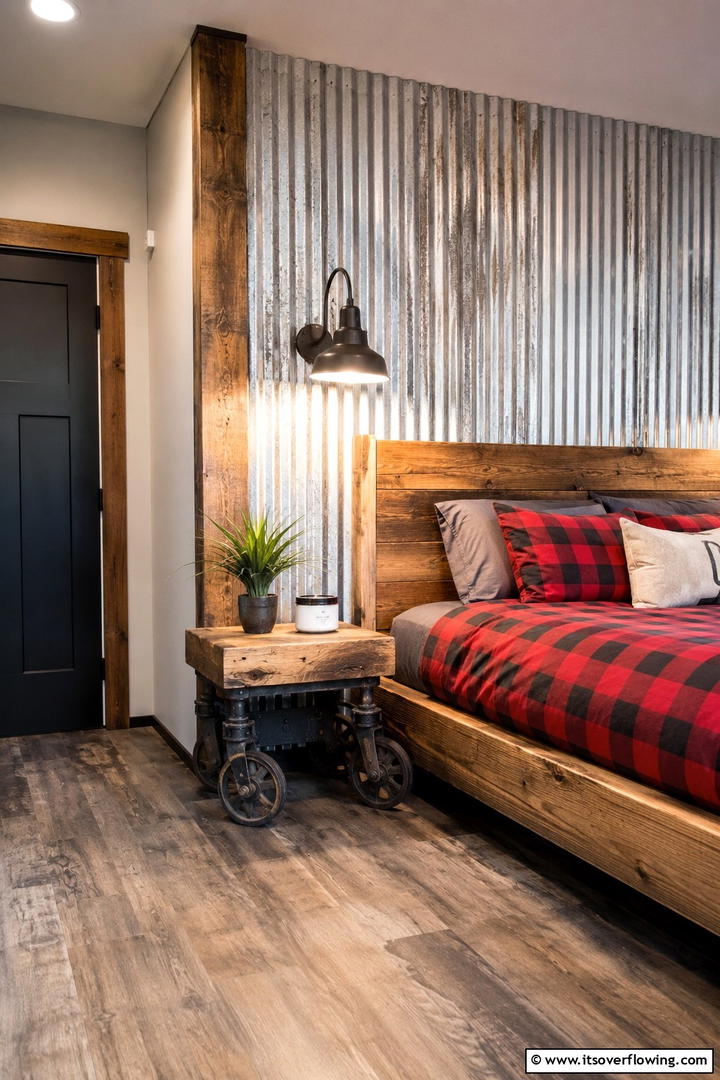 Rustic Industrial Fusion - 30 Innovative Nightstand Ideas for Bedroom Functionality