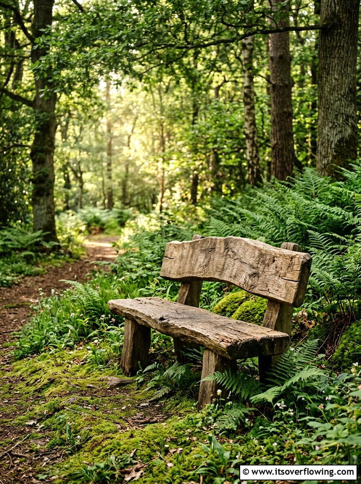 Rustic Log Bench For Woodland Garden - 25 garden ideas with bench seating