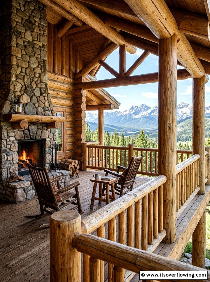 Rustic Log Porch Railing - 25 front porch ideas with railings