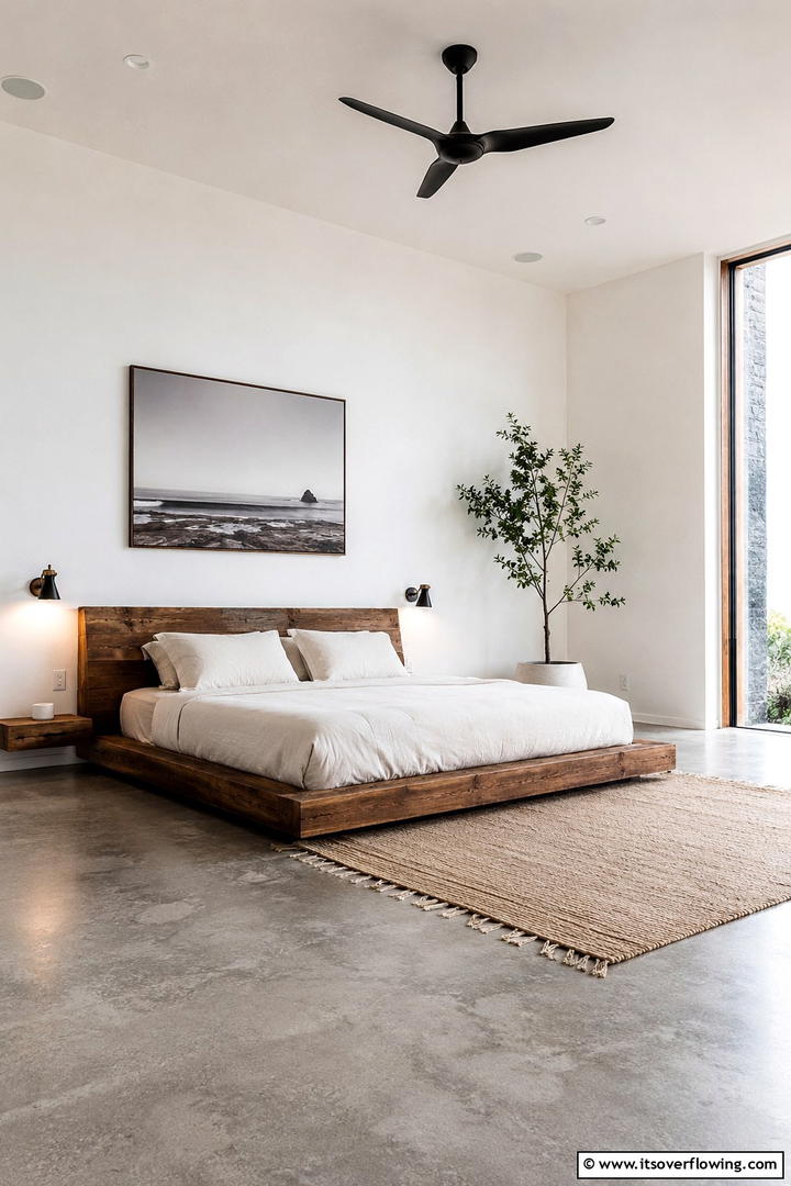 Rustic Minimalist Serenity - 30 Rustic Bedroom Ideas to Create a Warm and Inviting Space