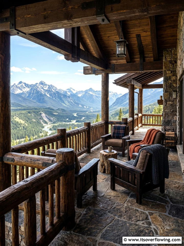 Rustic Mountain Porch - 25 front porch ideas with rustic style