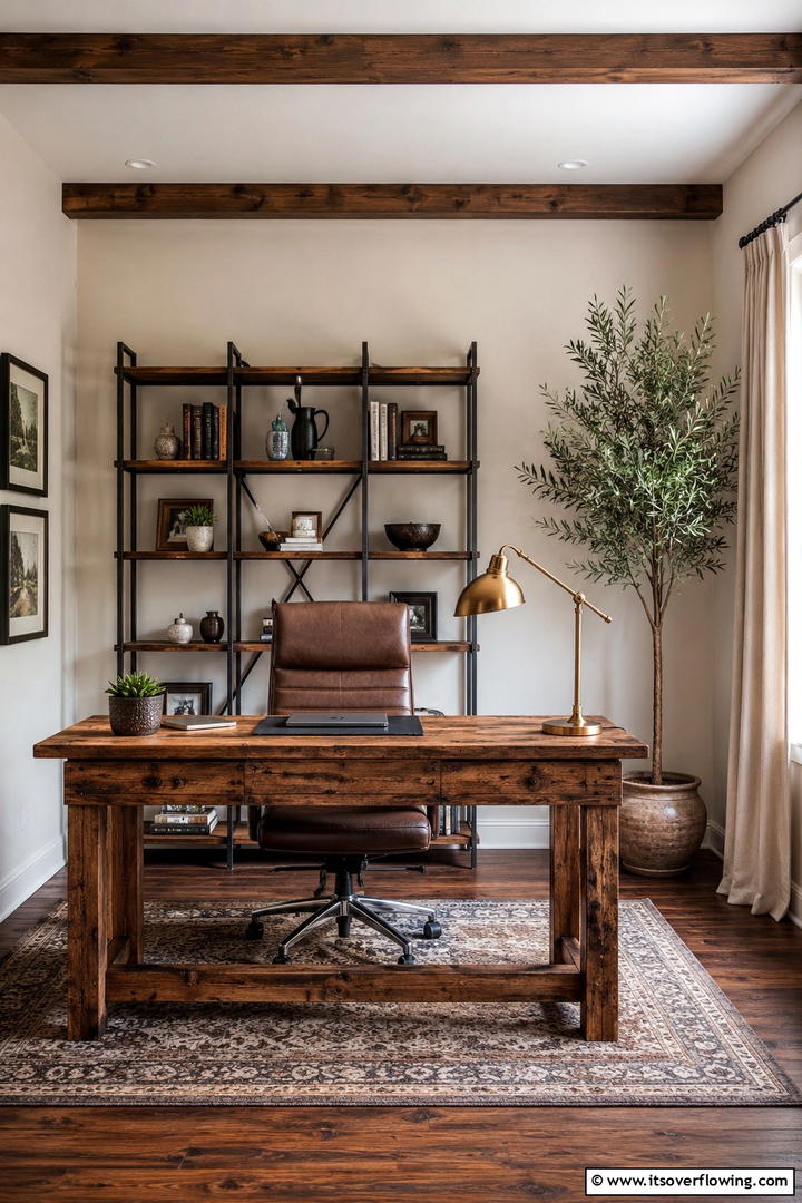 Rustic Office Retreat - 30 Rustic Interior Design Ideas for Cozy Living Spaces