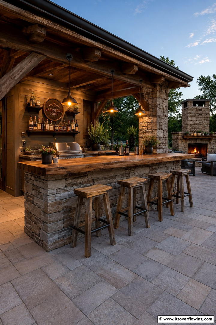 Rustic Outdoor Bar - 30 Rustic Patio Ideas for a Charming Outdoor Relaxation Spot